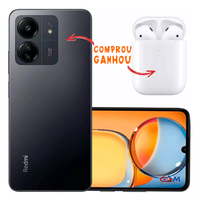 Redmi 13C Dual SIM 256 GB Midnight Black 8GB Ram + Fone Bluetooth