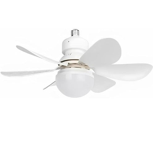 Ventilador de Teto com Lâmpada Encaixe E27 Led 40w Silencioso e Inteligente com Controle Remoto - YODHE