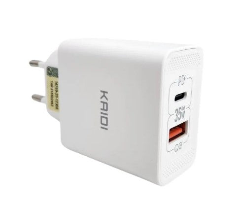 Fonte Carregador Celular Turbo Pd Gan 65w Lightning + Tipo C Cor Branco