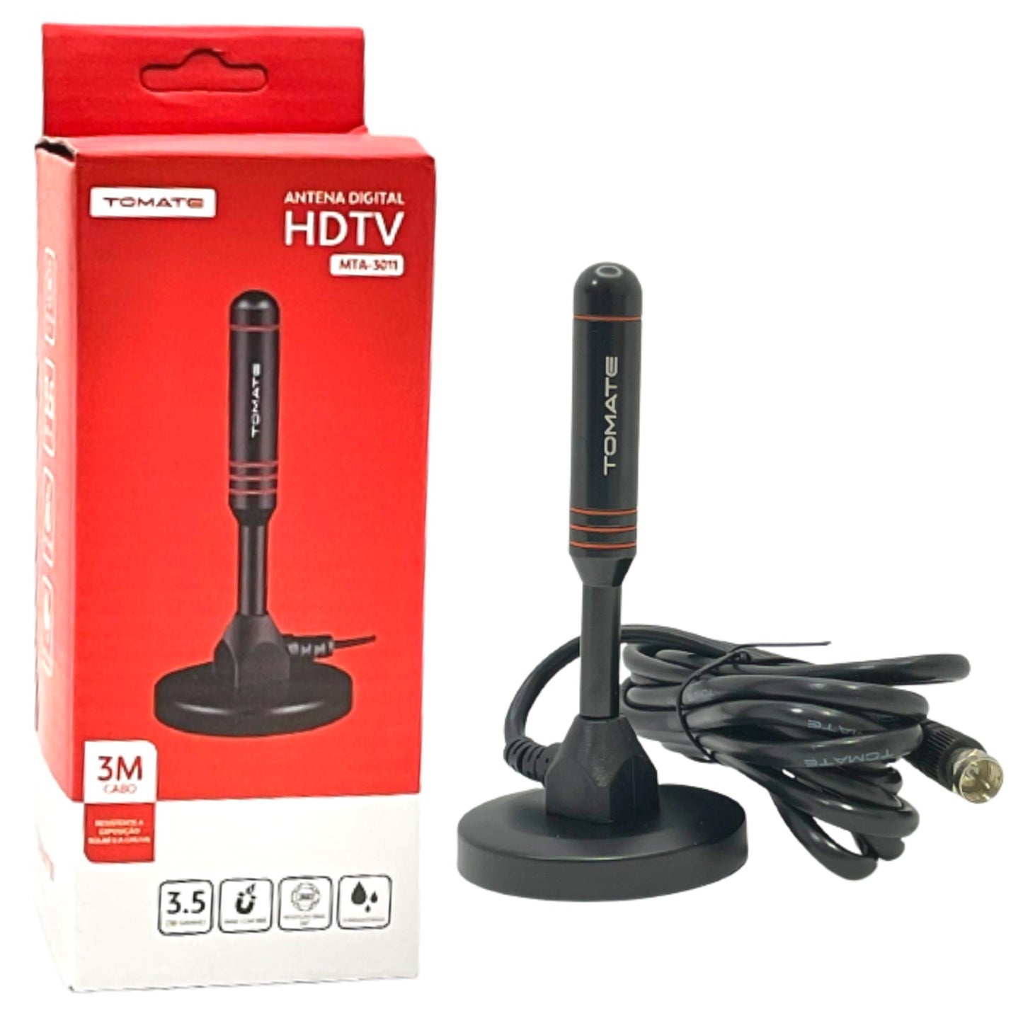 Antena Digital Interna Ima Tomate Mtv-3011 Hdtv Uhf Cabo 3m