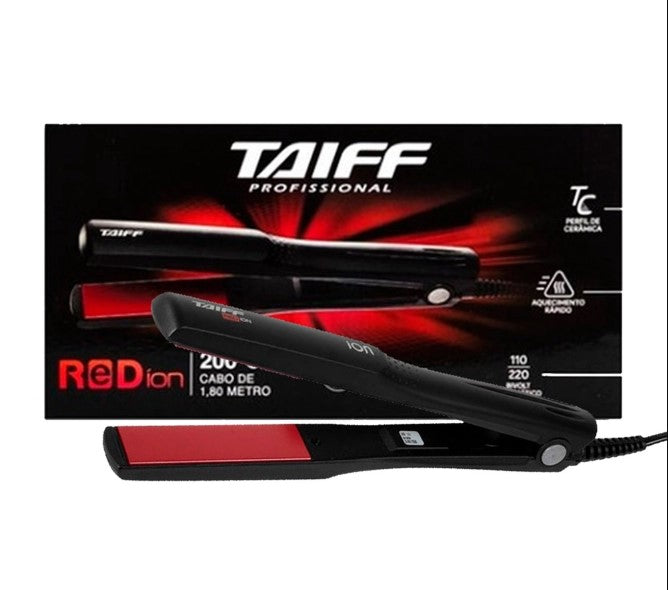 Prancha Taiff Elegance Red Íon 200ºc Preto Bivolt Automatico