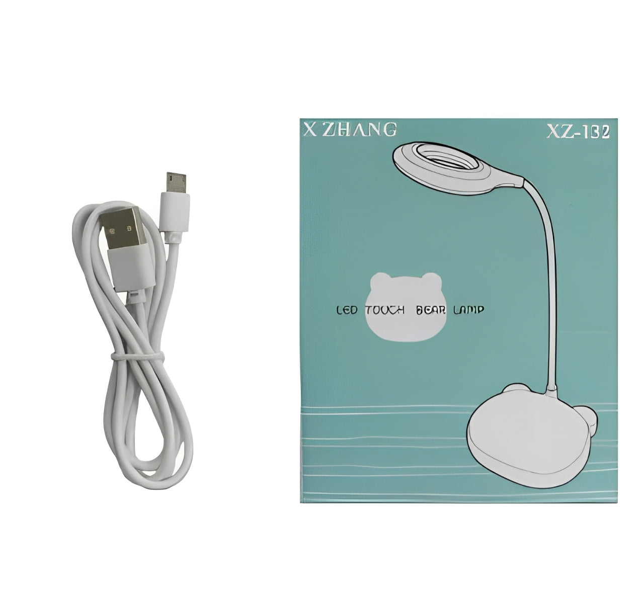 Luminária X Zhang Bi-volt Mesa Com Luz Led Touch Urso Xz-132 Azul e Bege