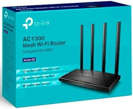 Roteador TP-Link Archer C6 AC1300 Gigabit Dual Band 4 Ant (Ver. 4.8)