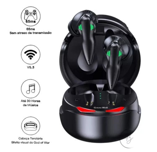 Fone De Ouvido Gamer Bluetooth Sem Fio Kaidi Tws Kd-777 Original