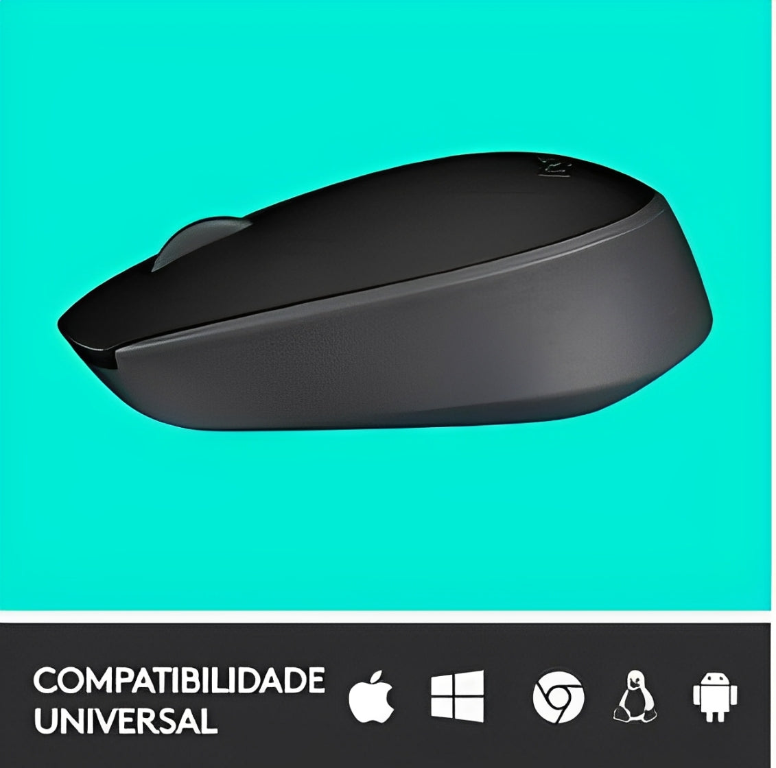 Mouse sem fio Logitech M170 com Design Ambidestro Compacto, Conexão USB e Pilha Inclusa - Preto
