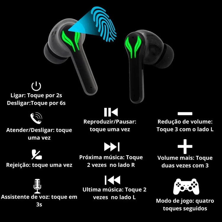 Fone de ouvido Gamer sem fio Bluetooth profissional LE-2406 - IT-Blue