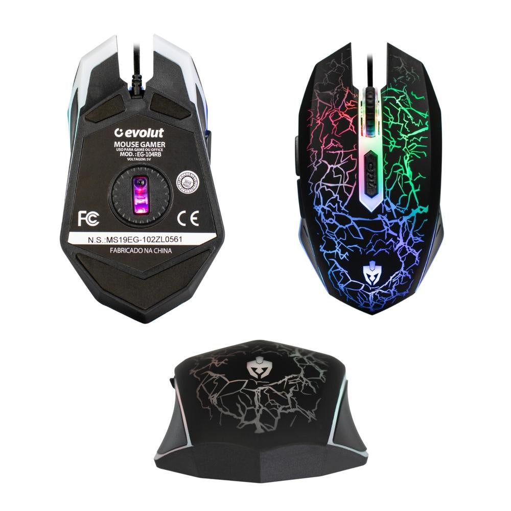 Mouse Gamer Rayden, 2400dpi, 6 Botões, Com Fio - EG-104RB