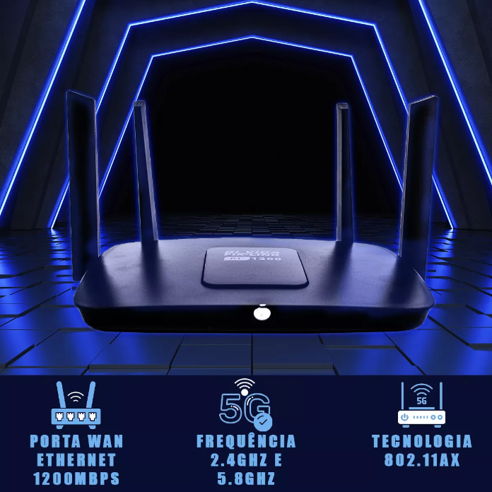 Roteador Wireless-n Wifi De Alto Desempenho 5 Portas 1200mbs 4 antenas