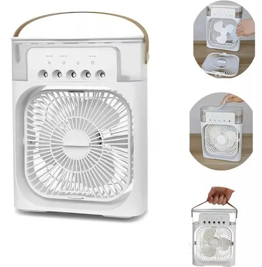 Ventilador Umidificador De Ar 3 Em 1 Usb C/ Led Air Cooler
