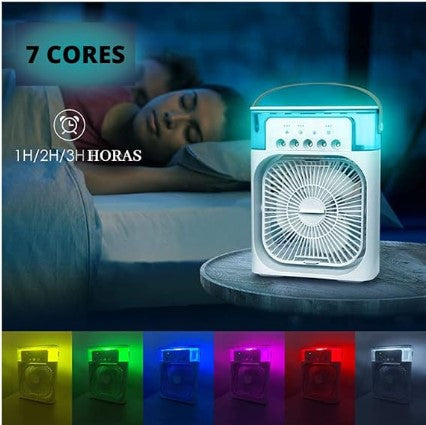 Ventilador Umidificador De Ar 3 Em 1 Usb C/ Led Air Cooler
