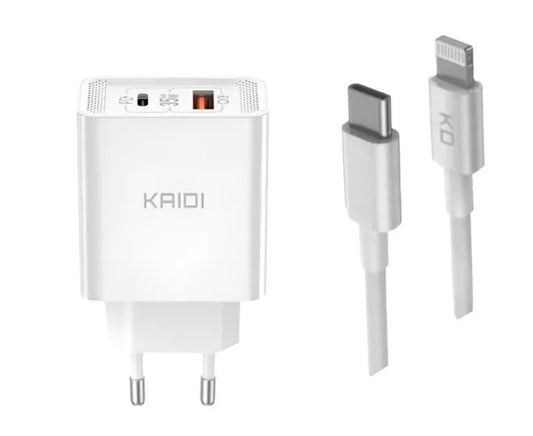Fonte Carregador Celular Turbo Pd Gan 65w Lightning + Tipo C Cor Branco