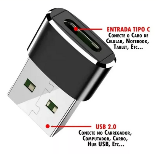 Adaptador Usb-c 3.1 Type-c Fêmea Para Usb-a 3.0 Macho